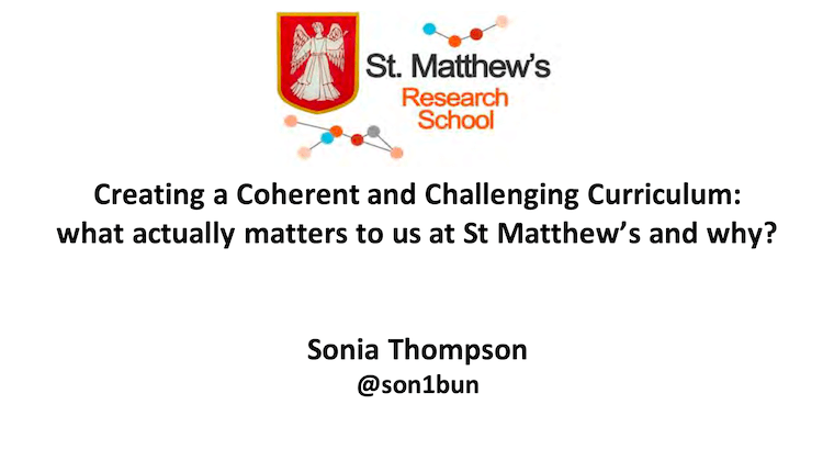 Sonia Thompson – Why curriculum is driven by what our students need